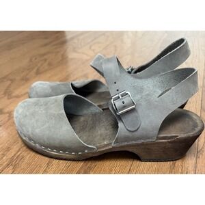 Lotta From Stockholm Highwood Clogs Olive Green Leather Nubuck 39 (8.5)